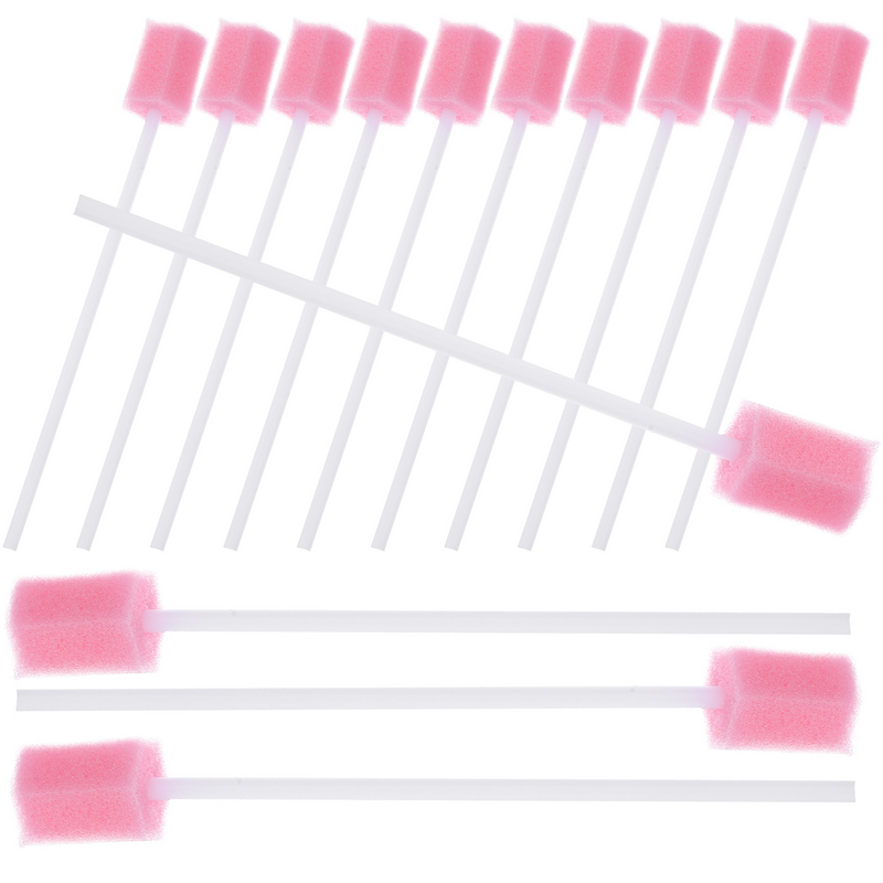 Escova descartável do cuidado oral da esponja, limpeza do dente, escovas do dente do bebê, varas de água isopropílico, rosa