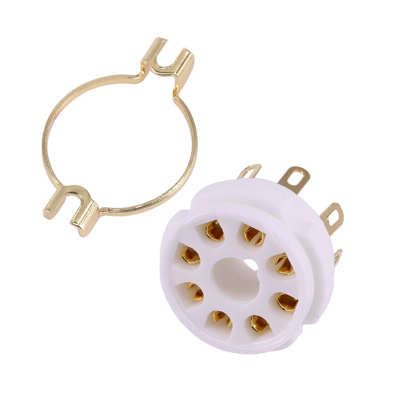 1PC Chassis Mount Ceramic K8A 8PIN Tube Socket Gold/Tin Plated For 6SN7 EL34 6CA7 KT88 5AR4 KT66 274B Tube Amplifier Audio