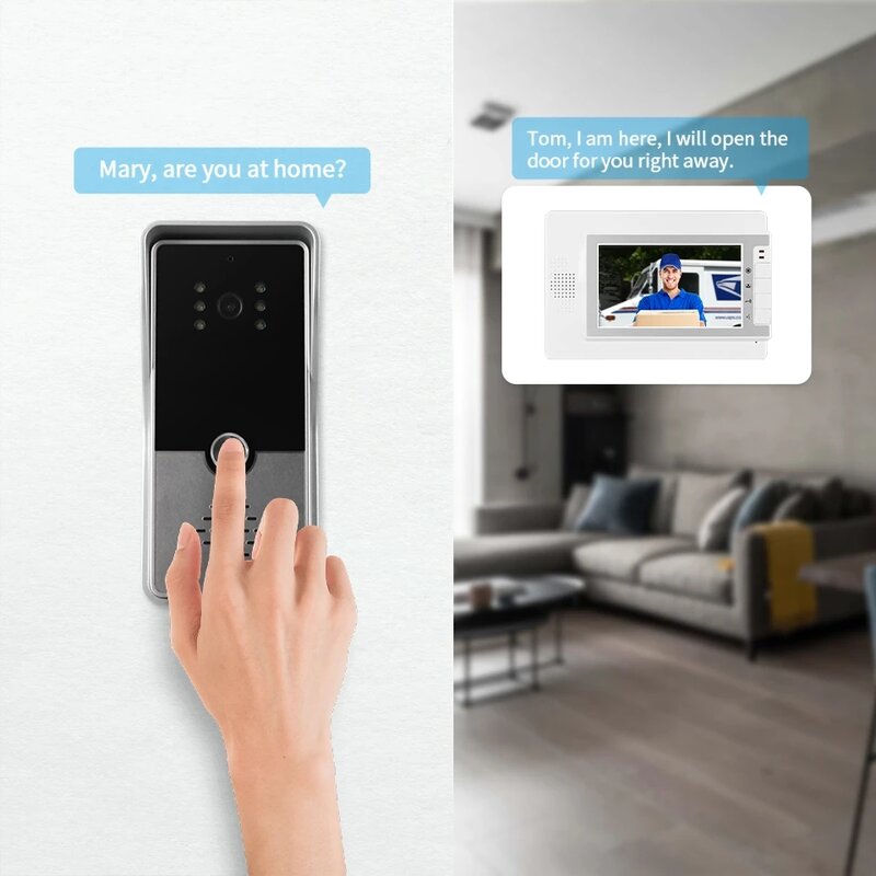 Hayway 4-Wired Video Door Phone 1200TVL Outdoor Camera Waterproof Wide View Doorbell For Home Video Intercom System