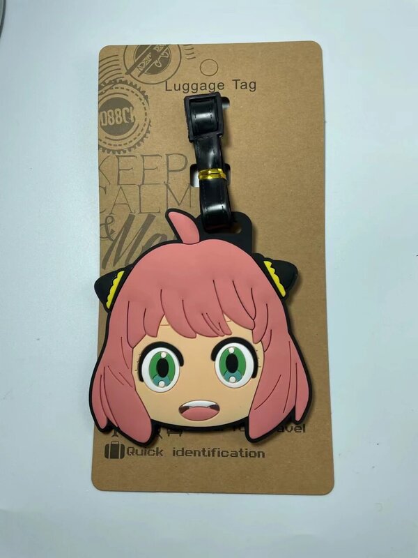 Anime spy x family Luggage Tag Travel Accessories Creative Gift PVC Baggage Label Portable Anti-loss Address Name Tag for Young
