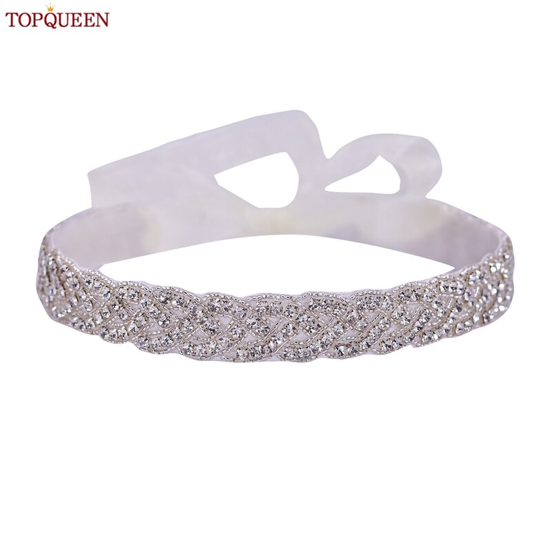 TOPQUEEN ikat pinggang pernikahan mewah pita berlian imitasi berkilau sabuk untuk gaun Formal berlian ukuran besar ikat pinggang berlian Applique S216