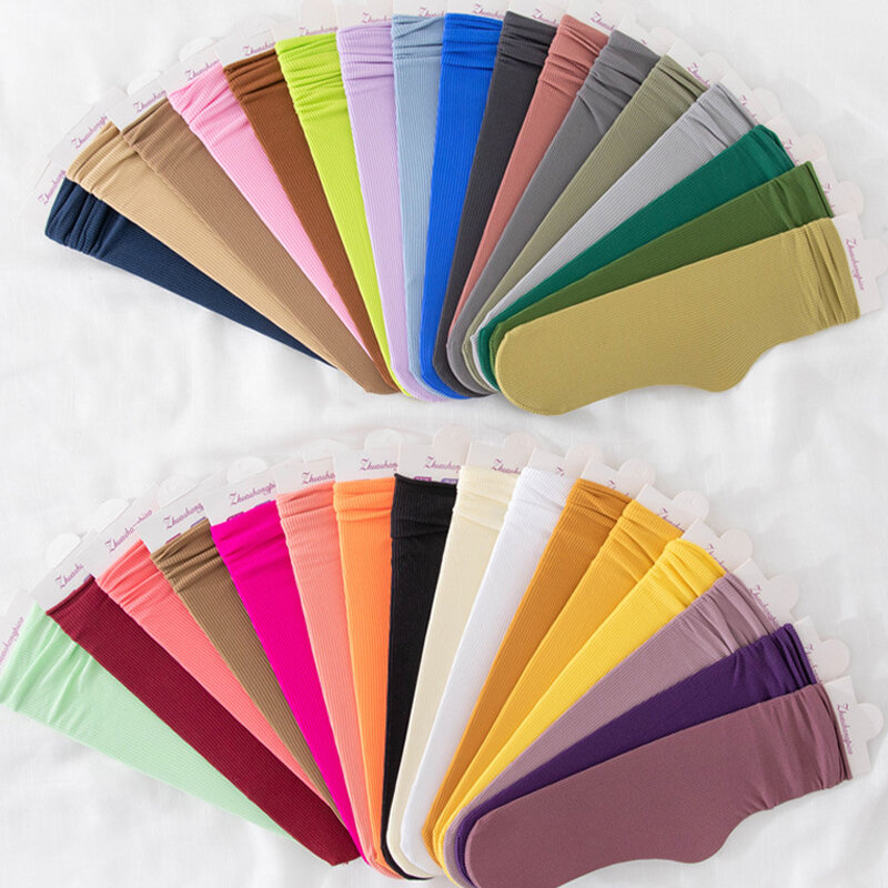 Calcetines de Color sólido para mujer, calcetín transpirable, informal, fino, colorido, suelto, sin pelusas, suave, a la moda, 4 pares