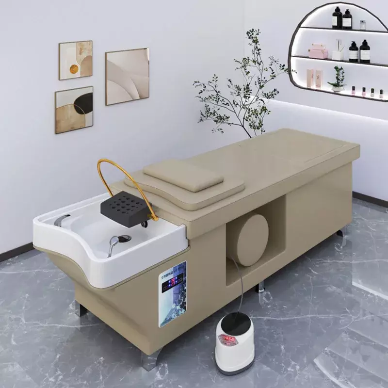Портативная кровать для мытья волос, подставка для стилистов с резервуаром для воды, стул для салона, мебель для салона, MQ50SC