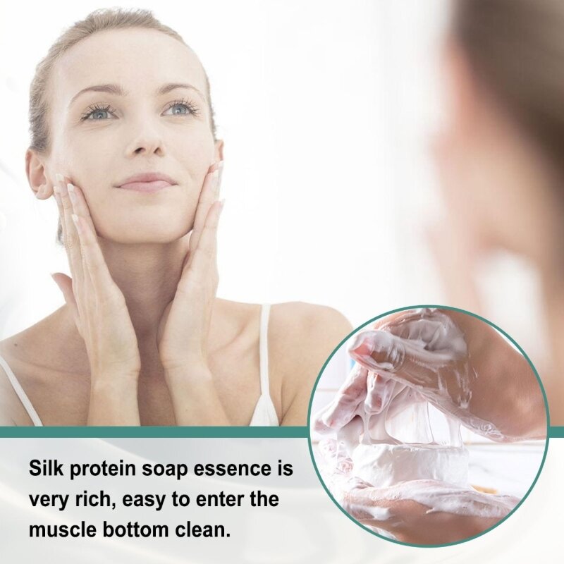 Y1UF 60/100g Silk Protein Skin Repair Soap Natural Goat Milk Cleansing Soap Bar