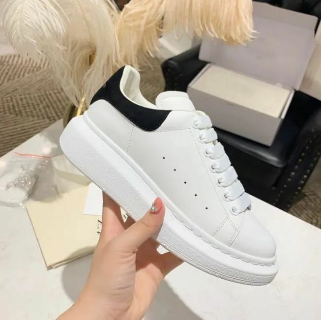 Designer di lusso Sneakers scarpe Casual suola spessa bianco nero vera pelle velluto pelle scamosciata espadrillas da uomo di alta qualità