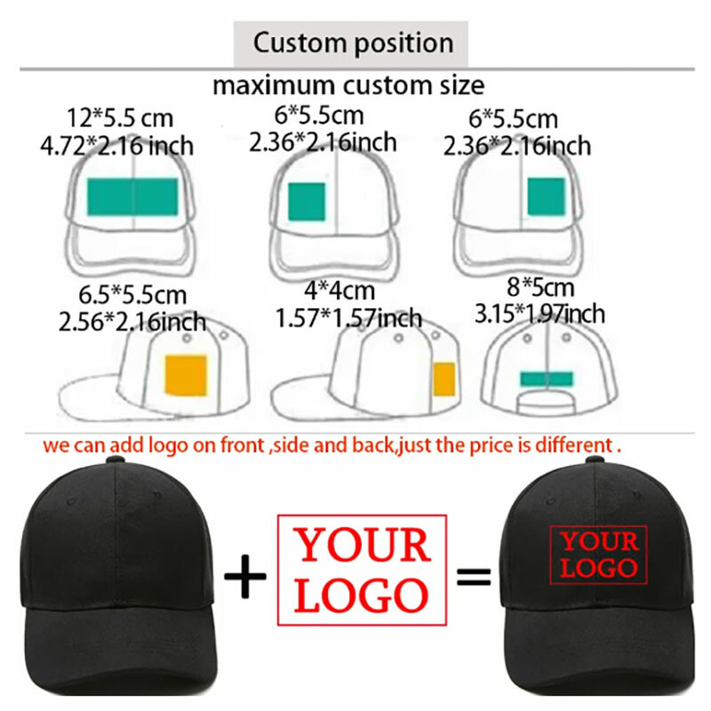 Topi bisbol kustom untuk pria wanita topi pria topi pria dengan Logo kustom topi pria dengan cetakan desain teks topi dengan velcro untuk pria dan wanita