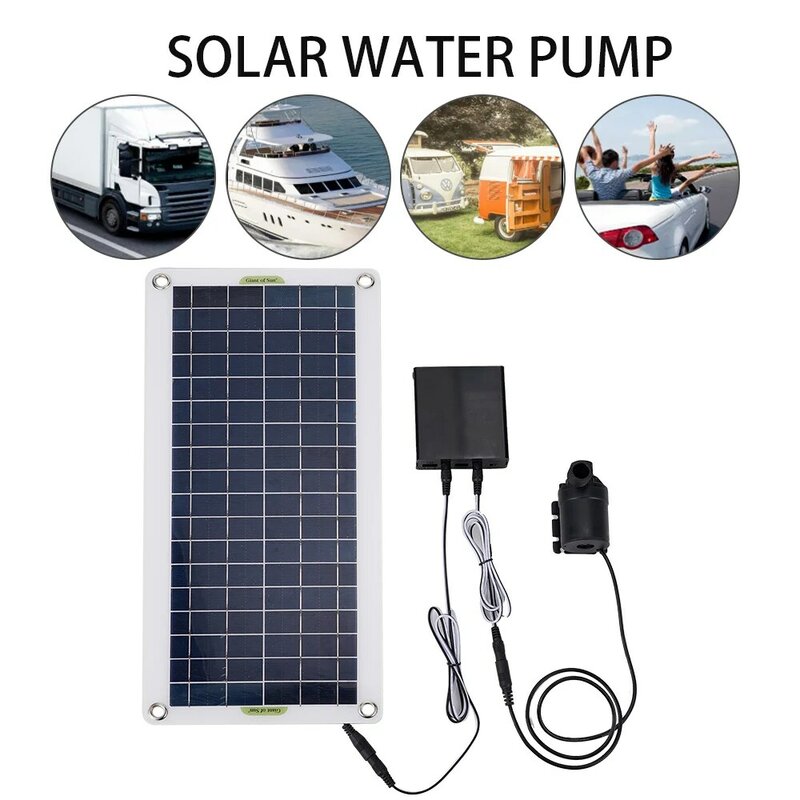Brushless Solar Power Water Pump Set, Ultra Silencioso, Submersível, Motor, Fish Pond, Jardim, Decoração de Fontes, 50W, 800L/H