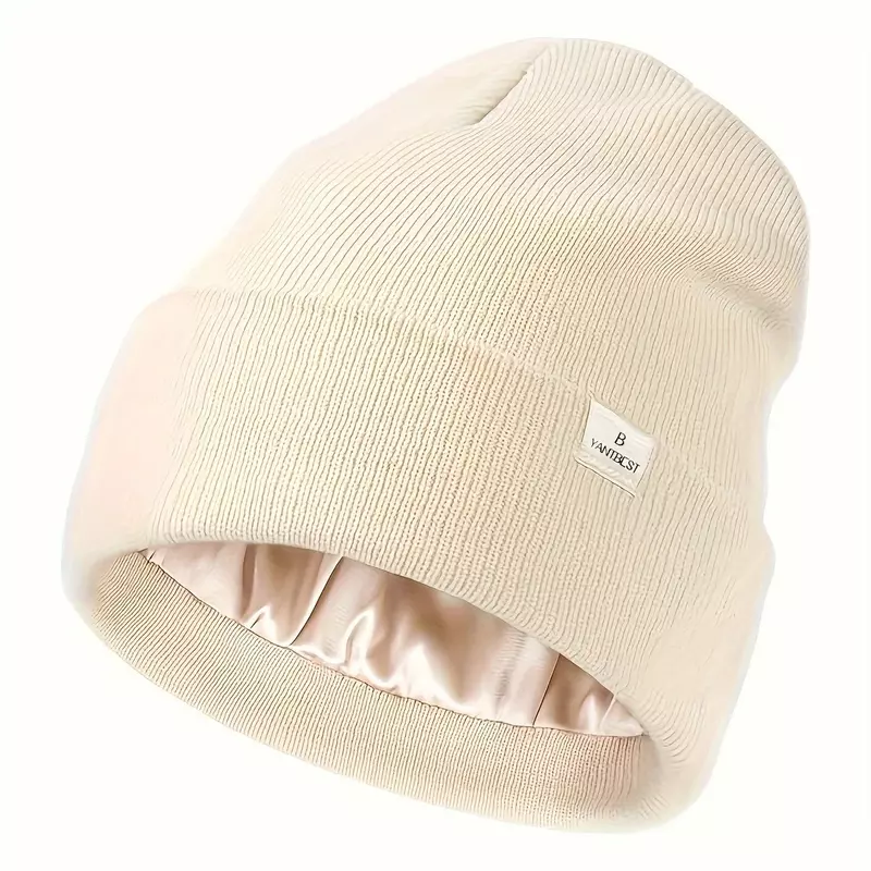 Satin Hats Knitted Beanie Caps For Men Women Unisex Balaclava Hats Silk Lined Men Bonnet Skullies Cap y2k Crochet Hat
