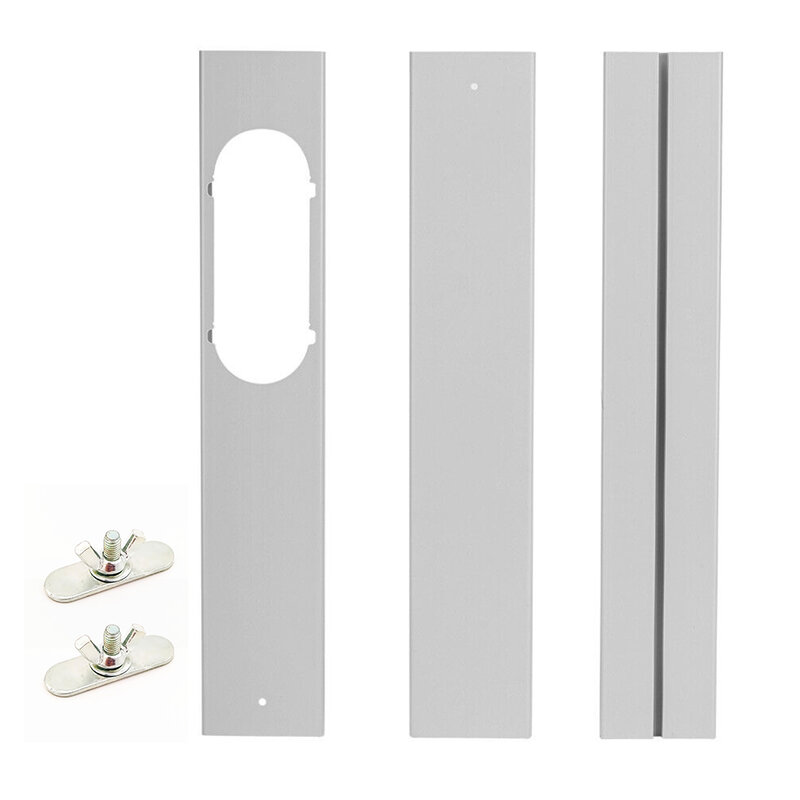 Placa de bloque para aire acondicionado, accesorio ajustable de PVC, portátil, blanco con tornillos, alta calidad, 55x10cm