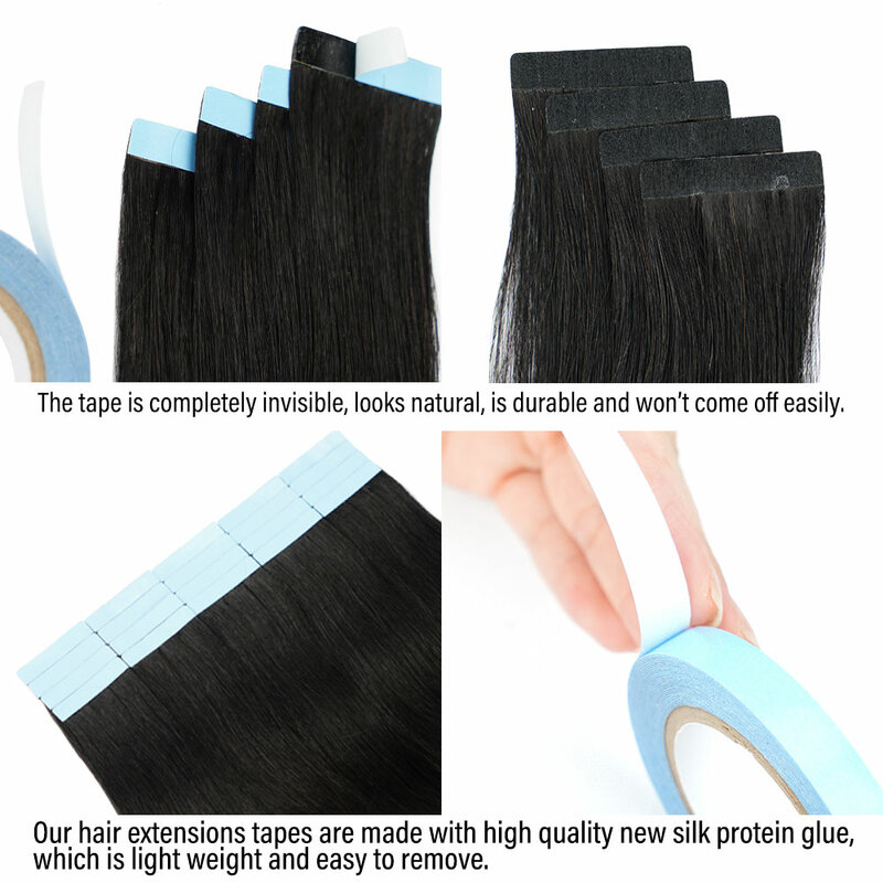 Pita rambut Veravicky dalam ekstensi rambut antarmuka kecil rambut manusia alami 4x0.8cm benang kulit Remy 20 buah 16-24 inci untuk rambut tipis