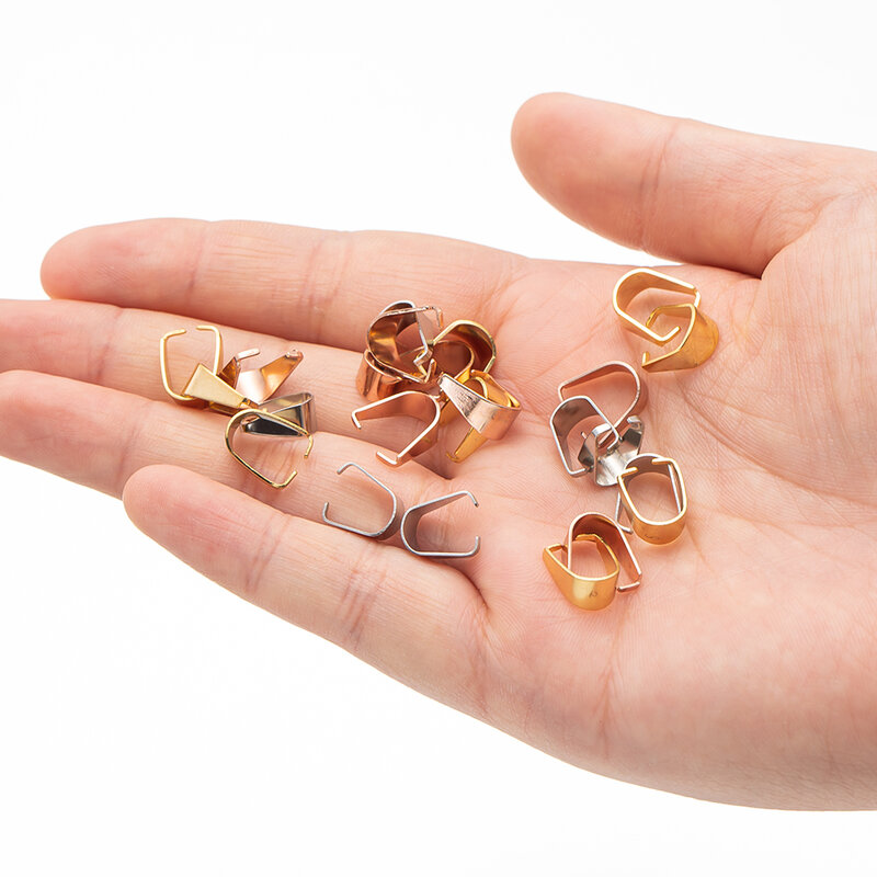 100 Stuks Roestvrijstalen Hanger Clip Connector Pinch Bail Gesp Voor Diy Kettingen Armbanden Sieraden Maken Bevindingen Accessoires