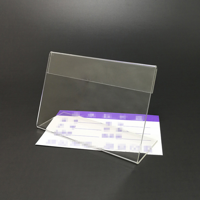 6x4cm Acrylic Shelf Label Holder Price Tags Premium Plastic Transparent Price Tag With Price Card L-Type Price Tag
