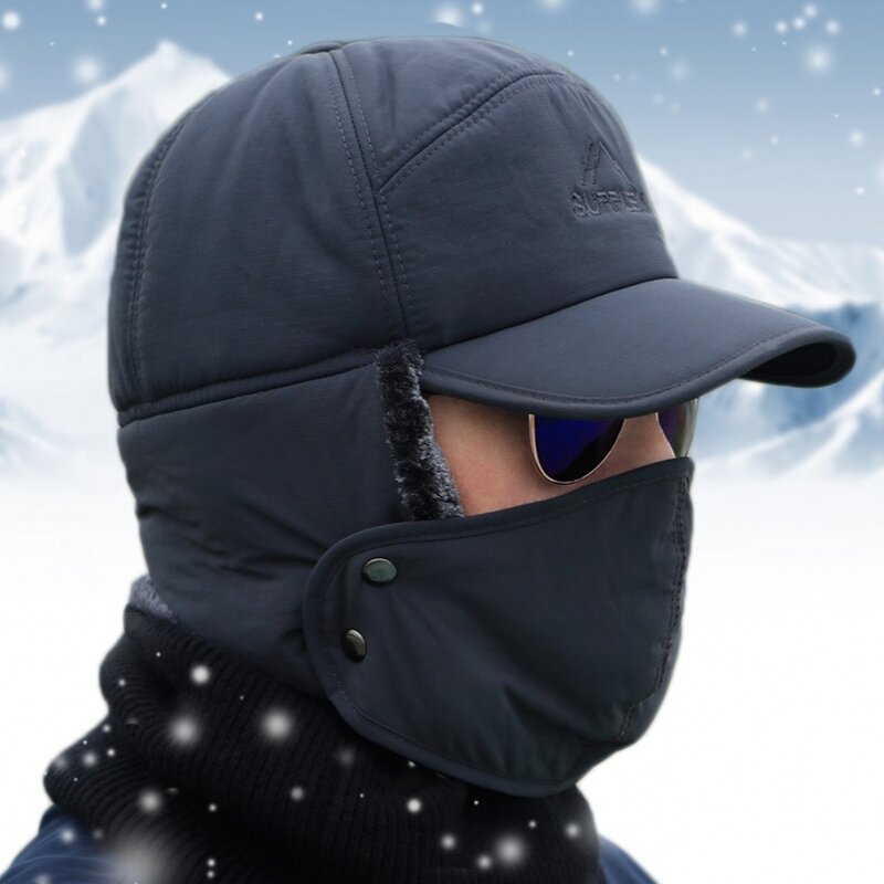 2022 Winter Warm Verdicken Faux Pelz Bomber Hut Männer Frauen Ohr Klappe Kappe Ski Weiche Thermische Bonnets Hüte Kappen für extreme Kalten Wetter