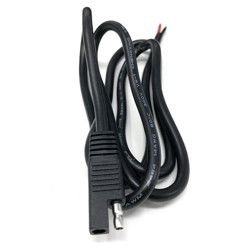 DIY 100Cm Konektor SAE 2 Pin Kabel Lug Pengisi Daya Baterai Sambungan Cepat SAE Kabel Ekstensi 14AWG untuk Sepeda Motor, Mobil, Traktor