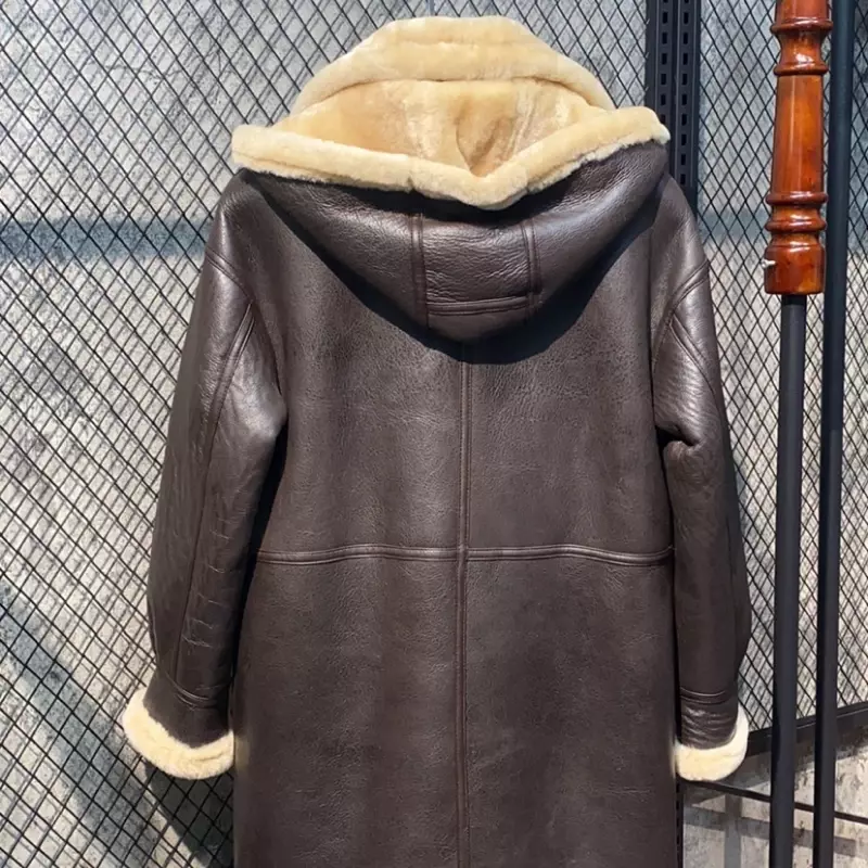 Tcyeek-천연 양피 모피 롱 코트 및 재킷 여성용, 분리형 정품 가죽, 진짜 모피, 겨울