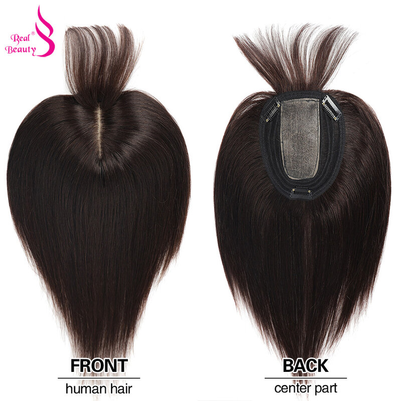 Натуральные человеческие волосы Topper с челкой, настоящая красота, 100% бразильский Реми Топпер, средняя часть, зажим для волос, машинное изготовление кружевная основа