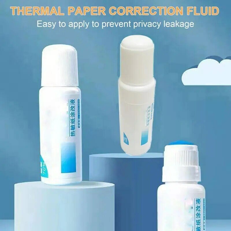Portable Thermal Paper Data Fluid 20ml 30ml 50ml Thermal Paper Correction Fluid Fast-Drying Identity Protector Quick Eraser