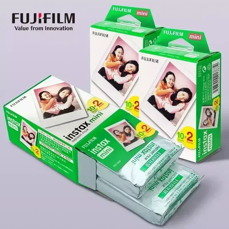 Asli Fujifilm Instax kertas Film Mini 10-100 lembar untuk Fuji kamera Film instan Instax Mini 12 11 9 40 70 90 Link Liplay EVO
