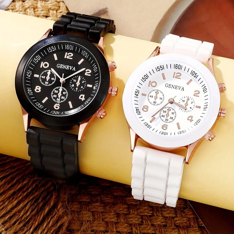 Женские и мужские кварцевые часы в минималистичном стиле, 2 шт.