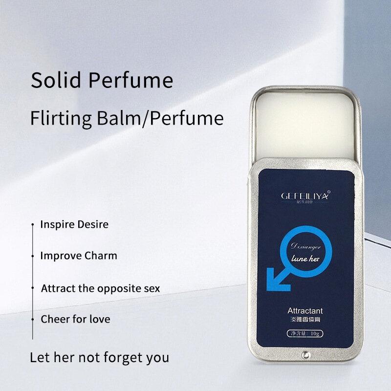 Woman Man Body Pheromone Perfume Solid Balm Long Lasting Fragrance Deodorant Portable Solid Perfume Cologne Fragrance 10g