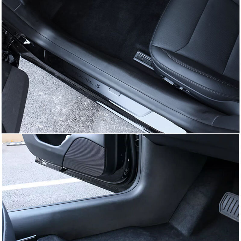 For Tesla Model 3 Highland 2024 Accessori Door Entry Guards Seat Carpet Dirtyproof Trim Trunk Sills Plate Cover Scuff Protection