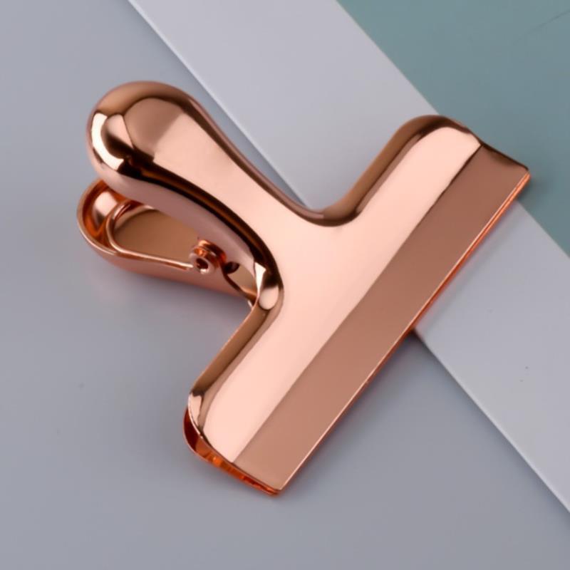 Simplicity Binder Clamp Luxurious Rose Gold Metal Clip Paper Bill File Bag Organizer Student Stationery Office Supplies