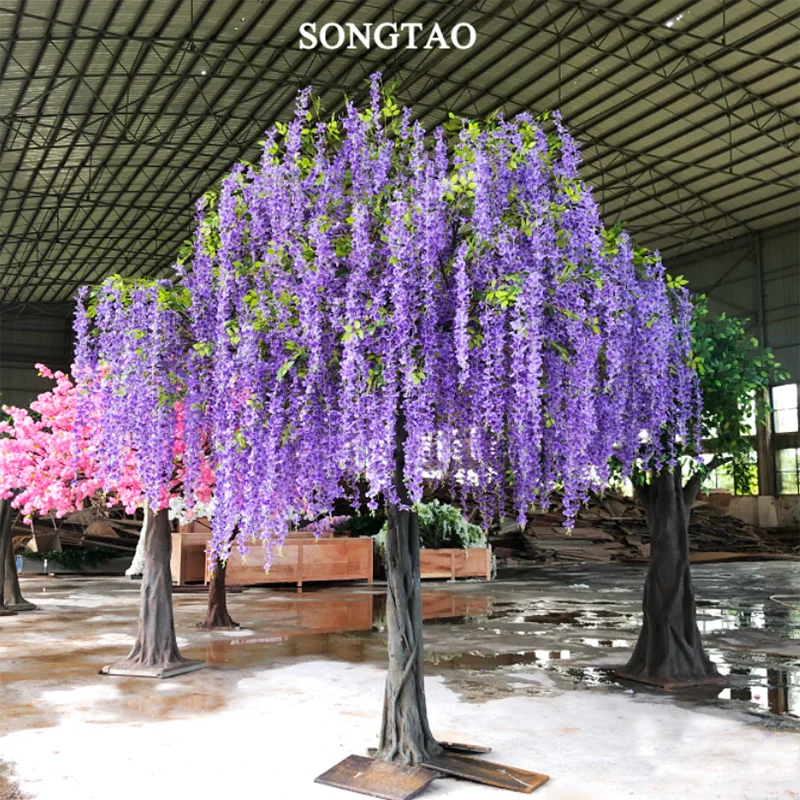 Kustom. Pohon wisteria buatan besar pohon wisteria sutra buatan dan pohon wisteria gading buatan besar