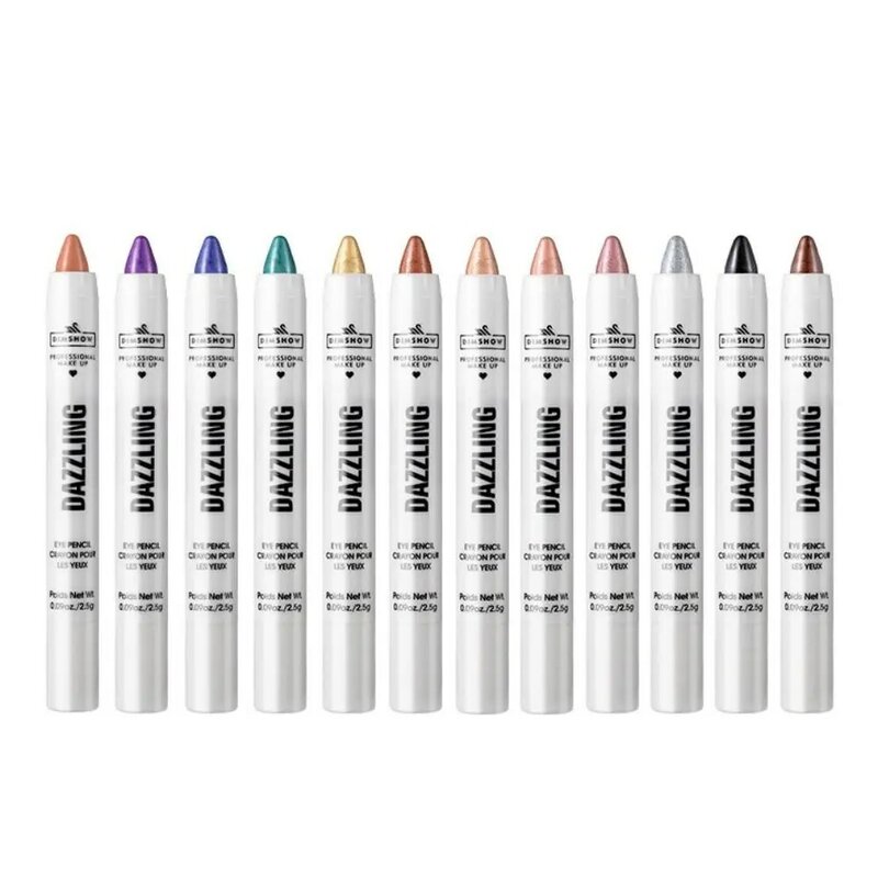 Glitter Eyeshadow Stick para mulheres, maquiagem para os olhos, multicolor, iluminar, lápis, duradouro, impermeável, delineador caneta