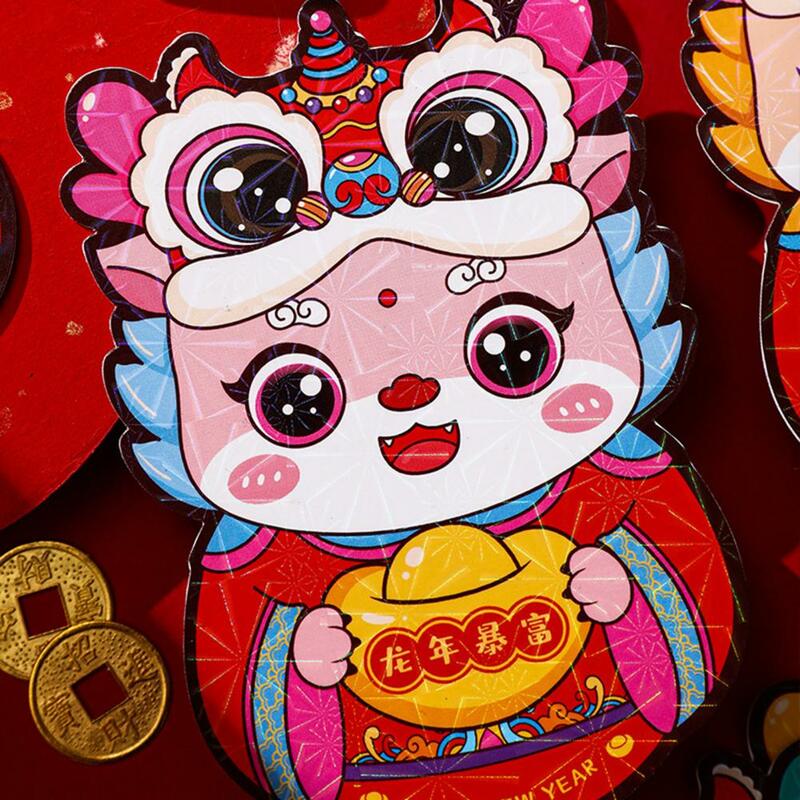 Wear-resistant Envelope Year of Dragon Envelope Chinese New Year Envelope Dancing Dragon Pattern Lucky Money Bag for 2024 Spring