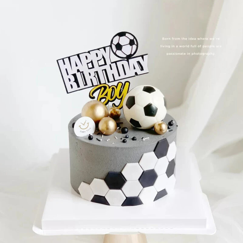 Décoration de gâteau sur le thème du football de la passion, décoration de drapeaux de football, décoration de gâteau de joyeux anniversaire, fournitures de fête d'anniversaire pour garçons et enfants, Chi