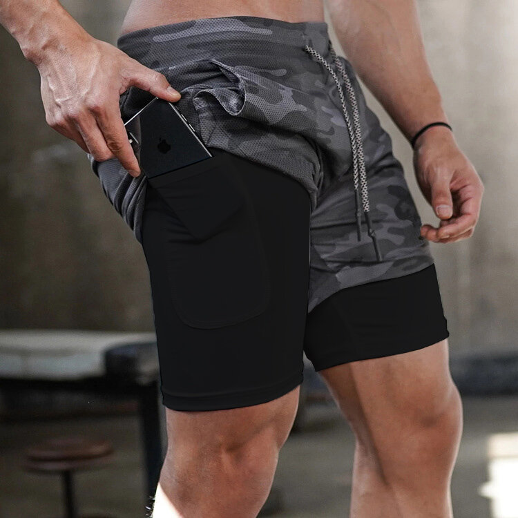 Pantalones cortos deportivos 2 en 1 para hombre, Shorts de compresión con estampado de la Biblia para gimnasio, entrenamiento, correr