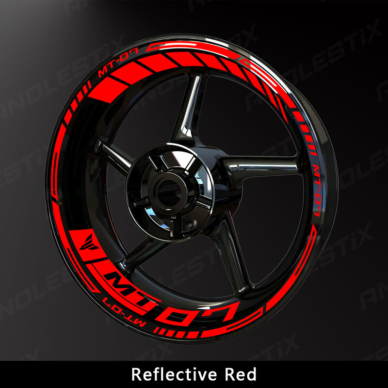 AnoleStix stiker roda sepeda motor reflektif, pita Decal Hub roda sepeda motor reflektif untuk YAMAHA MT07 MT-07 2017 2018 2019 2020 2021 2022