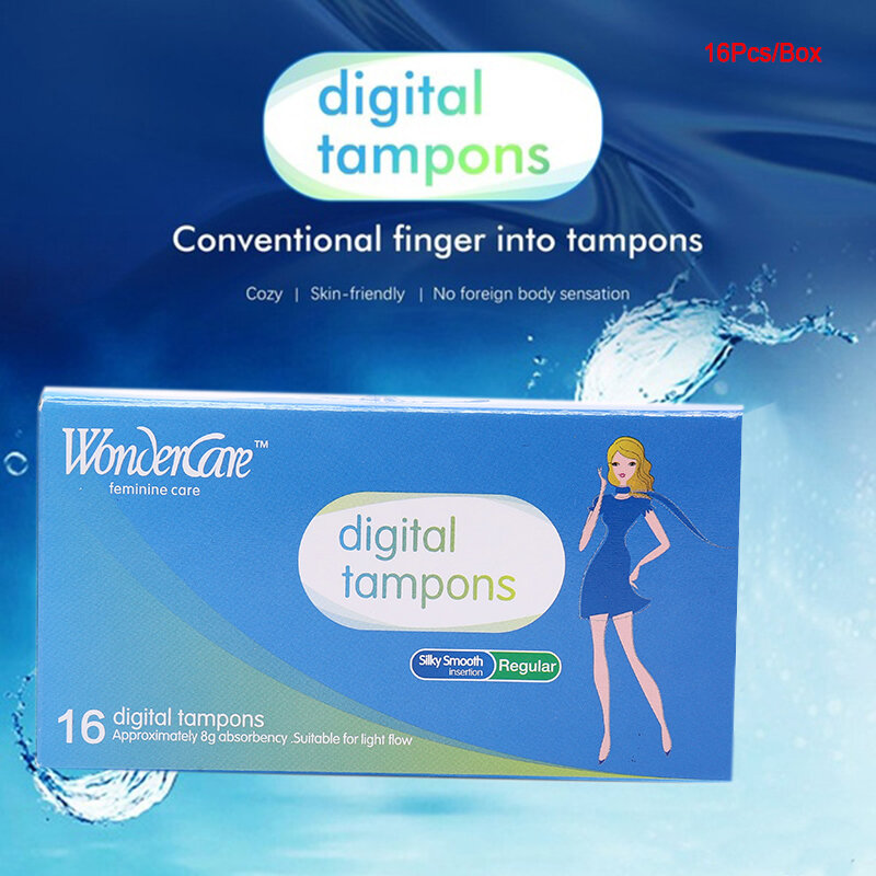 Tampões super absorventes do algodão para mulheres, proteção regular da menstruação, 16pcs por caixa