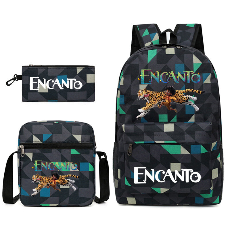 Classic Trendy Funny Encanto Print 3pcs/Set pupil School Bags Laptop Daypack Backpack Inclined shoulder bag Pencil Case