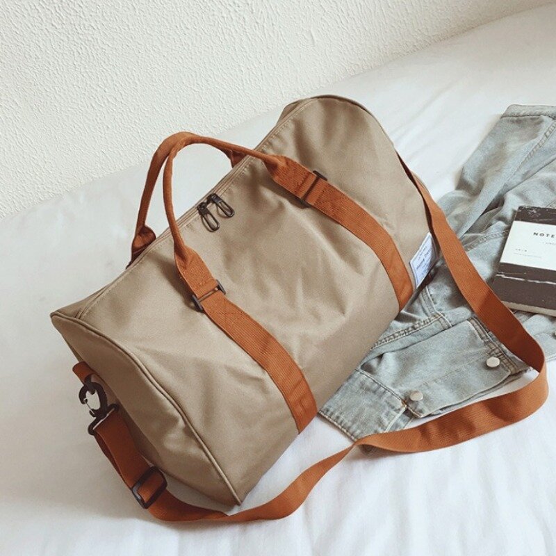 Bolso cruzado de lona para hombre y mujer, bolsa de mano de gran capacidad con bolso para zapatos, equipaje de viaje deportivo, a la moda