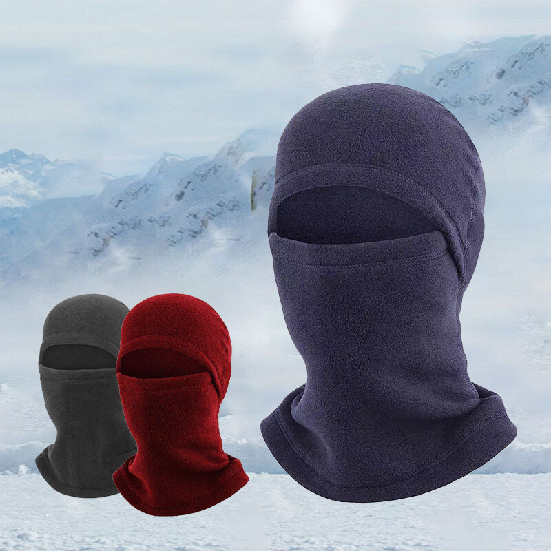1 buah topi masker dan Beanie untuk bersepeda, topi ski tahan angin dengan masker wajah hangat untuk musim dingin