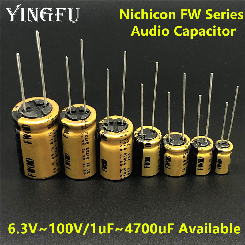 NICHICON مكثف صوت HIFI, من سلسلة FW ، 6.3V ~ 100V/1 فائق التوهج ~ 4700 فائق التوهج متوفرة لمعدات الصوت
