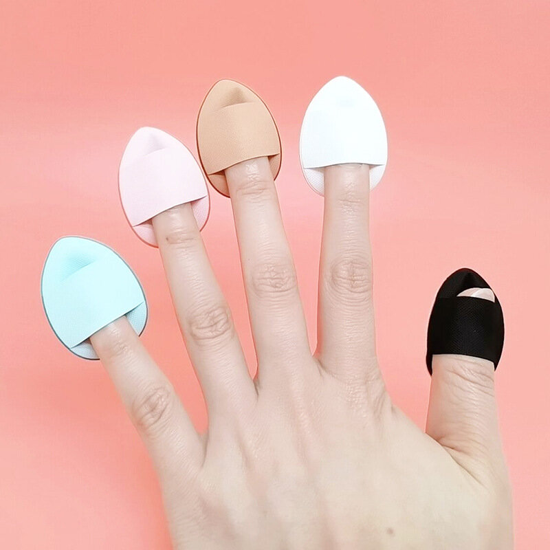 Minipuff profesional de 5 piezas para los dedos, aplicador de base, esponja de maquillaje, herramienta de belleza