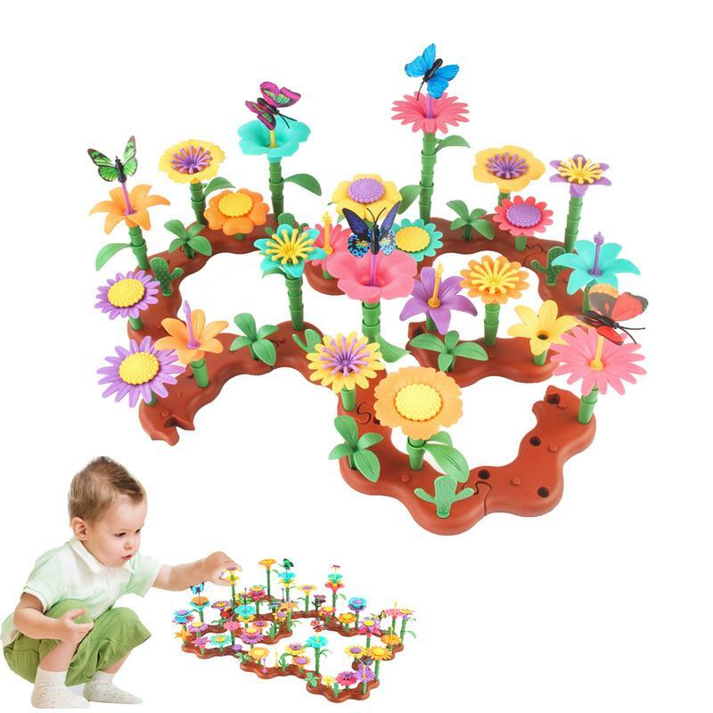 여아용 꽃 정원 빌딩 장난감, 정원 꽃 빌딩 줄기 장난감, 정원 빌딩 줄기 장난감, 원예 척 장난감