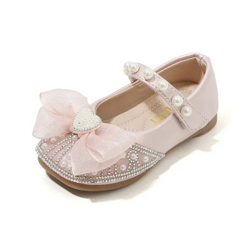 Girls Princess Shoes Spring Autumn New Soft Bottom Comfortable Baby Rhinestone Sweet Little Girl Student Performance Shoes H997