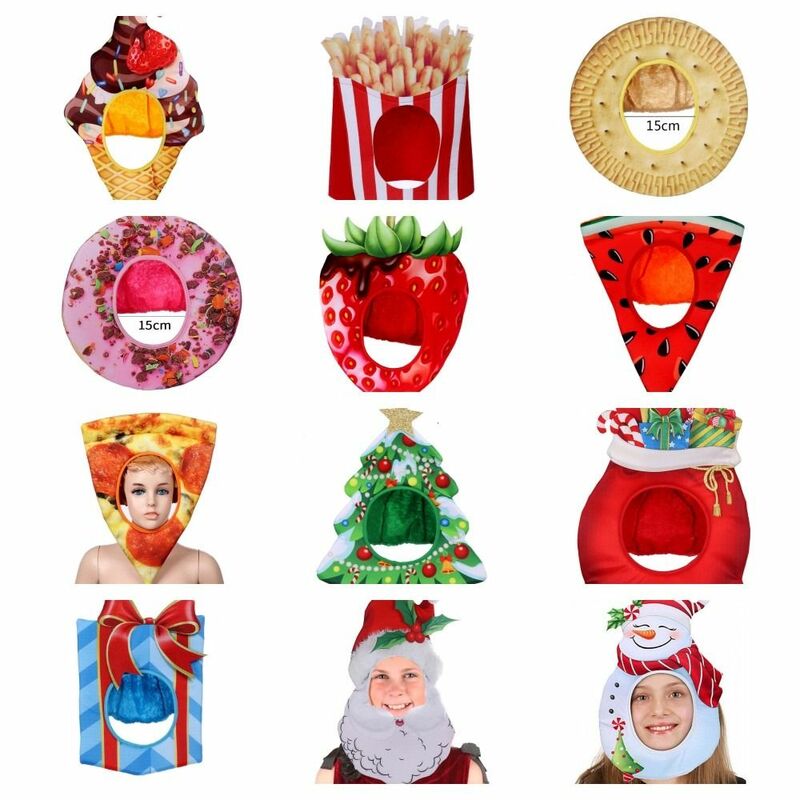 حفلة الغذاء سلسلة عيد الميلاد البلوز قبعة ، تأثيري أغطية الرأس ، مهرجان الديكور ، الكرة أداء الدعائم