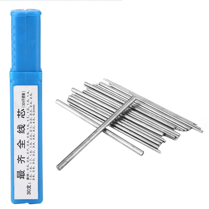 30 PCS Stainless Steel High-Quality Mandrel Wire Durable Tool For The Production Of Jewelers' Necklaces And Earrings