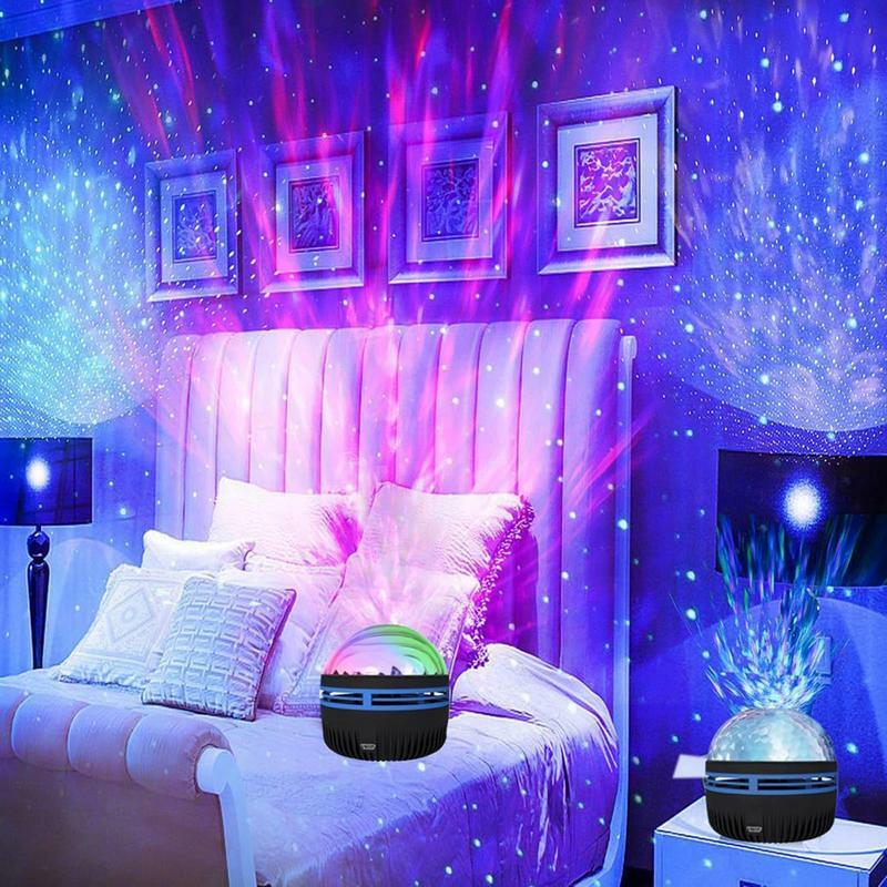 Projetor LED Water Ripple Sky, Lâmpada USB Atmosphere, Quarto Night Light, Projetor Galaxy Ocean, 14 Efeitos de luz