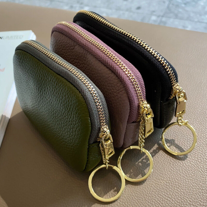 2022 New Genuine Leather Ladies Coin Purse Wallets For Woman Fashion Women's Card Holder Small Clutch  Luxury Bags Free Shipping