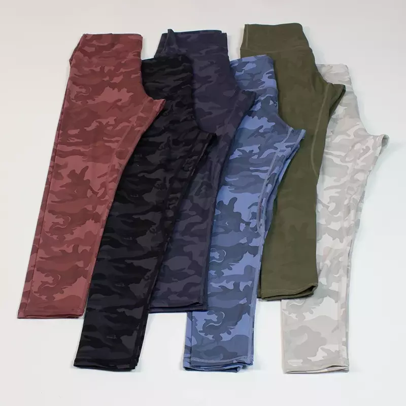 LU Camouflage Fashion High Waist Leggings Gym Mountaineering Outdoor Fitness 9 Points Pants Training Running Yoga Clothes