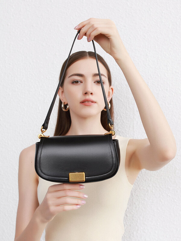 Кожаная нишевая дизайнерская текстурная сумка через плечо для подмышек Женская Новинка 2024 универсальная сумка через плечо модная сумка-седло