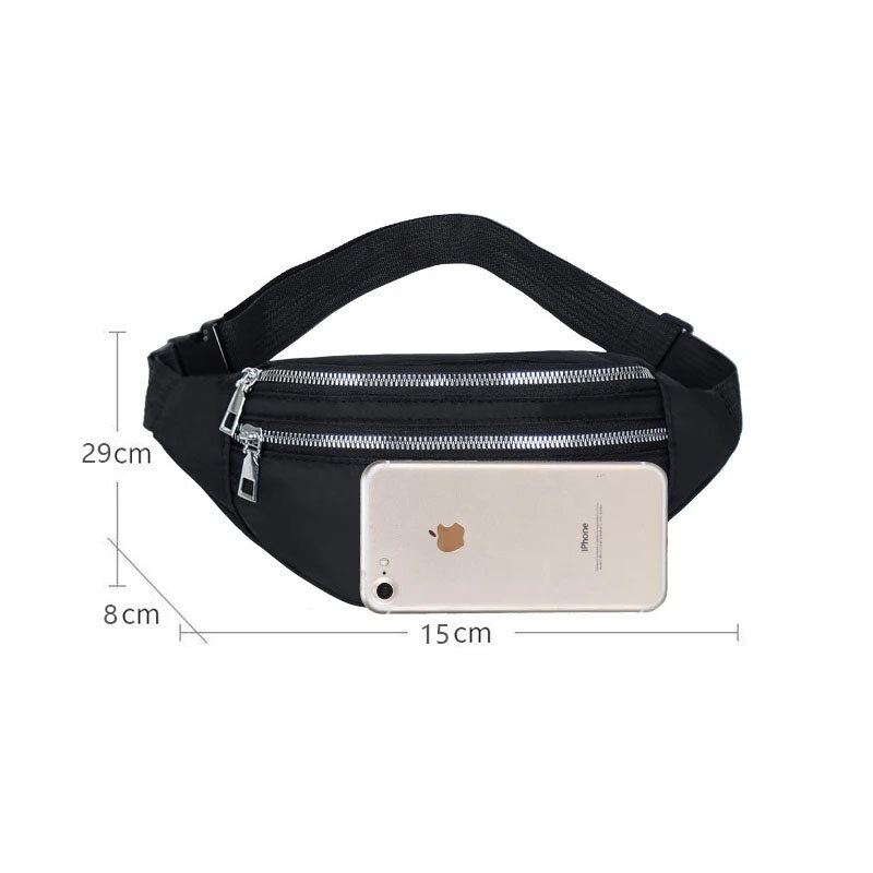 Fanny Packs de nylon para homens e mulheres, bolsa para cintura, bolsa para peito, bolsa para cinto, bolsa para quadril, casual, novo estilo