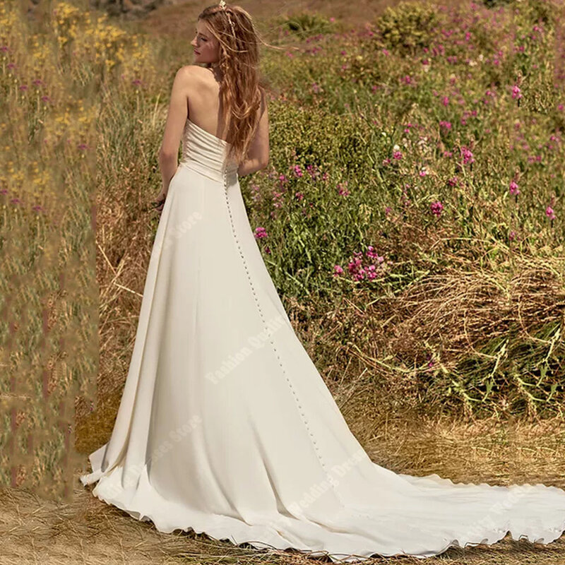 Modne kochane kołnierzyki damskie suknie ślubne wysokiej jakości tiul szaty ślubne w linii A, długość do mopowania księżniczki Vestidos De Novia 2024