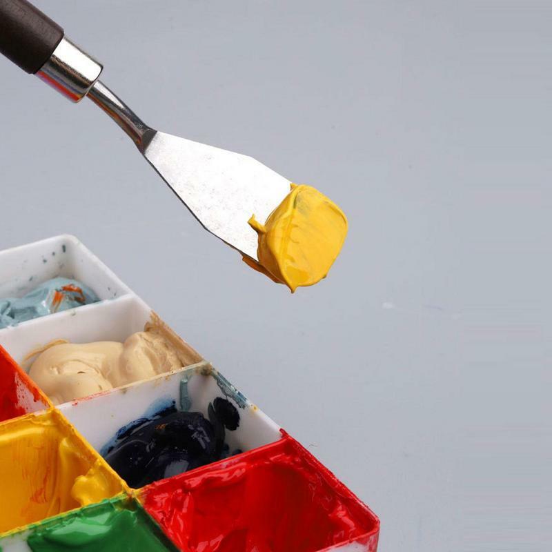 Palette de couteaux à peinture à l'huile en acier inoxydable, ensemble de 7 pièces, spatule de peinture à l'huile polyvalente, fournitures de peinture à l'huile
