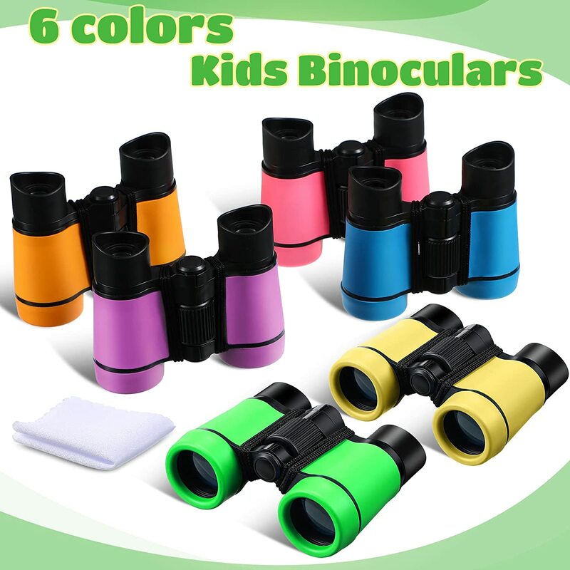 Kids Binoculars Set for Age 3-12 Years Boys Girls Hunting Folding Small Telescope Birthday Gifts Educational Camping Outdoor